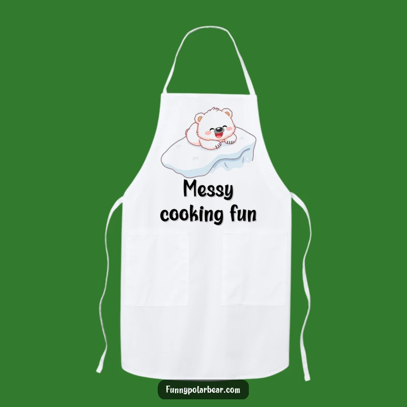Funny Bear Cub Apron: Gleeful Belly Slide Kitchen Gift
