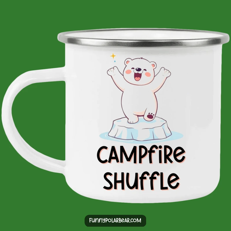 Funny Polar Bear Dance Camping Mug: Adventure grooves, a perfect funny gift.