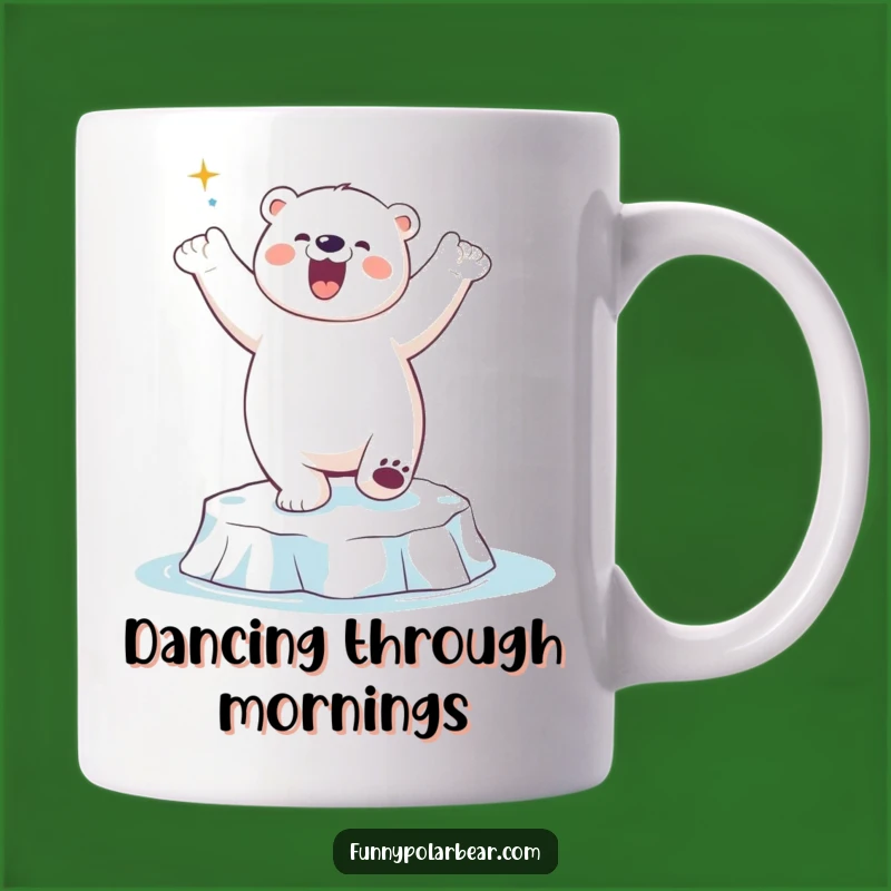 Funny Polar Bear Dance Mug: Joyful moves, a perfect funny gift for dancers.