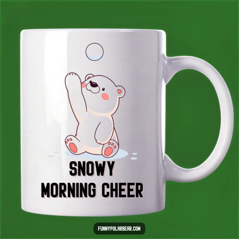 Funny Snowball Toss Polar Bear Mug: Playful Winter Gift for Fun Lovers