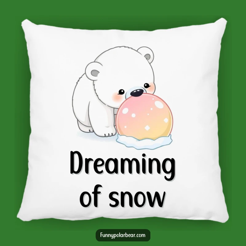 Funny Polar Bear Snowball Pillow: Cozy exploration, a perfect funny gift.