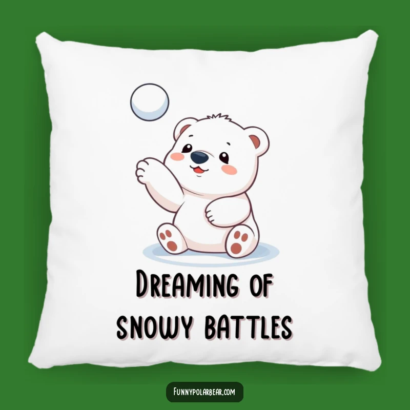 Cozy Funny Polar Bear Cub Snowball Toss Pillow: Add Comfort & Laughter
