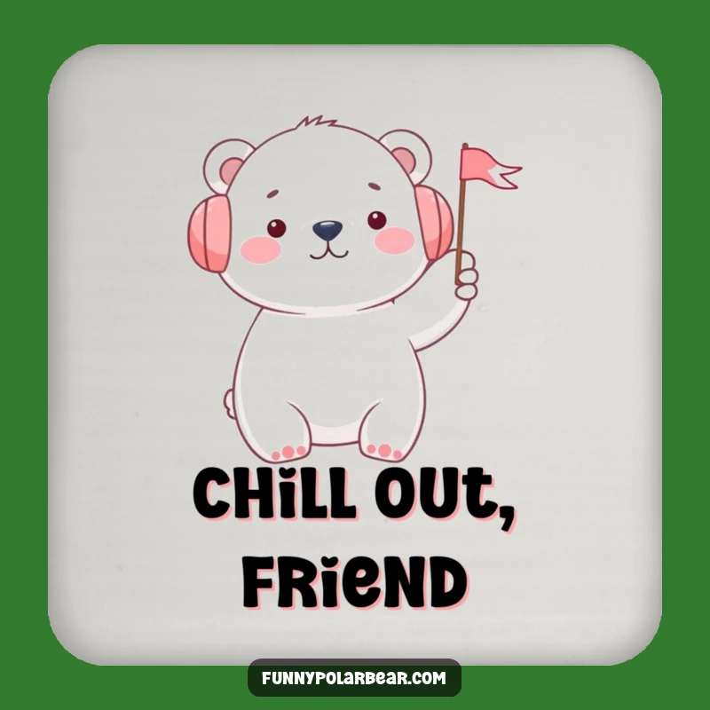 Funny Polar Bear Coasters (Set of 4): Cheerful Arctic Protection, Great Gifts