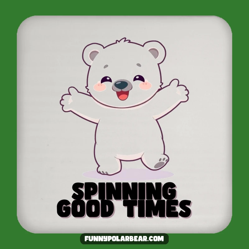 Funny Polar Bear Cub Drink Coaster - Protect Surfaces with Arctic Charm Gift