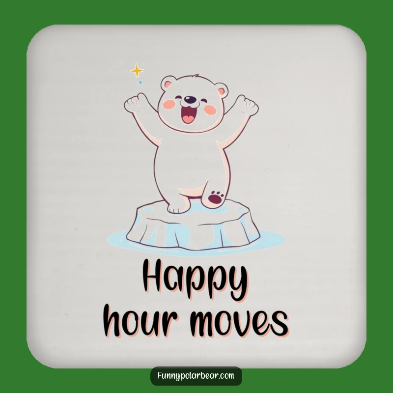 Funny Polar Bear Dancing Coaster: Protect surfaces with fun, a funny gift.