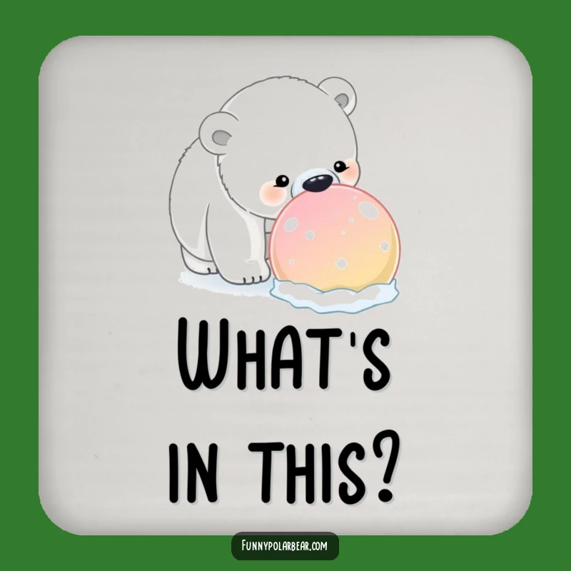 Funny Polar Bear Snowball Coaster: Protect surfaces with charm, a funny gift.