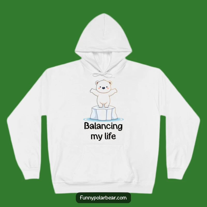 Cozy Funny Dancing Polar Bear Cub Hoodie: Warmth & Arctic Elegance
