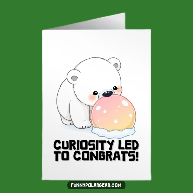 Free Printable Congrats Card: Polar Bear's Snowball Discovery, Downloadable Humor