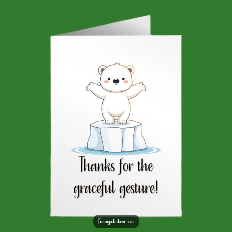 Free Printable Thank You Card: Dancing Polar Bear Cub, Funny Downloadable Gift
