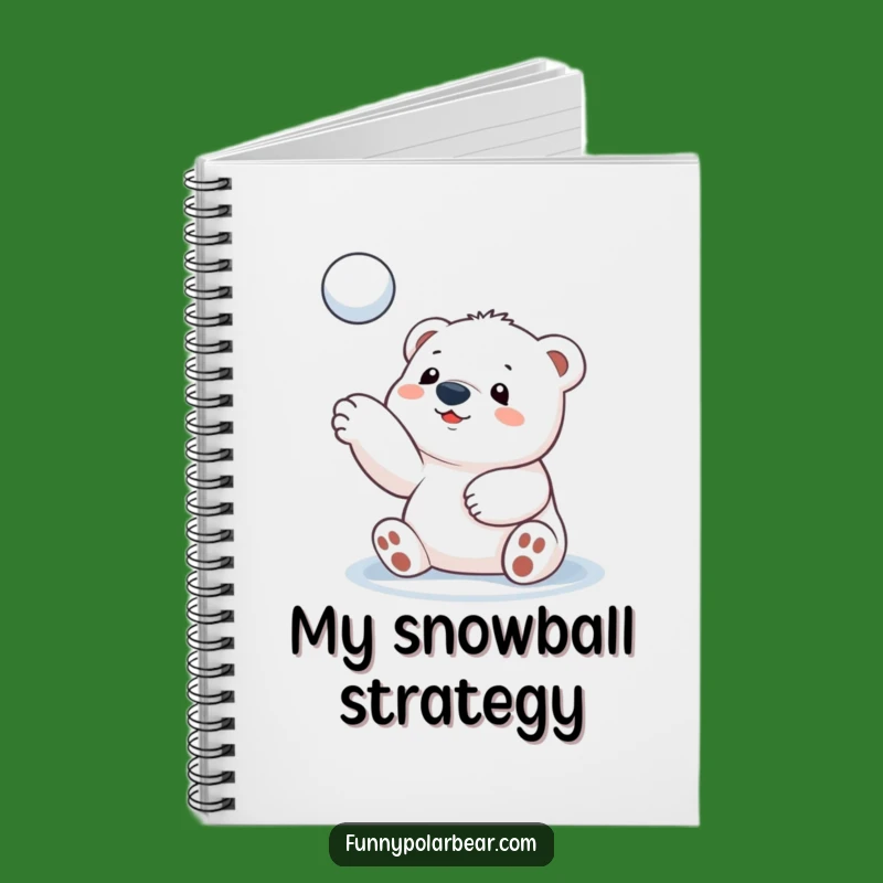 Funny Polar Bear Cub Snowball Toss Notebook: Jot Down Ideas with Arctic Charm