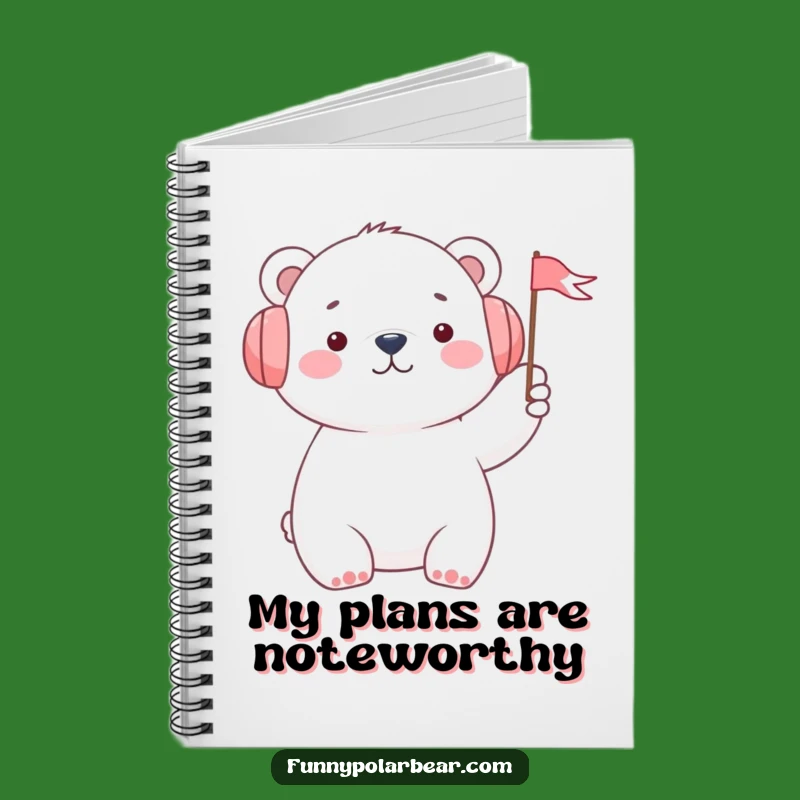 Funny Polar Bear Notebook: Cheerful Lined Journal for Ideas, Great Gift