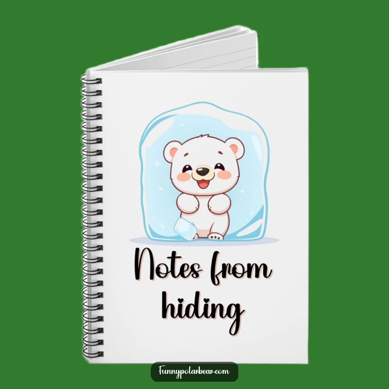 Funny Giggling Polar Bear Cub Notebook - Jot Down Secrets with Arctic Joy Gift