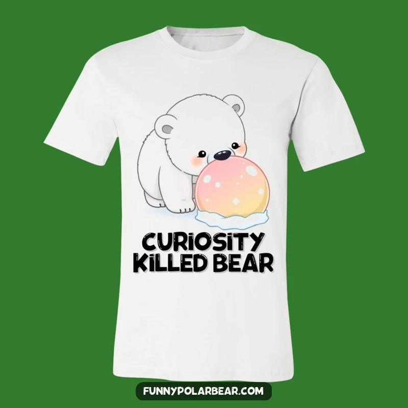Funny Polar Bear Sniffing Snowball T-Shirt: Winter fun, a perfect funny gift.