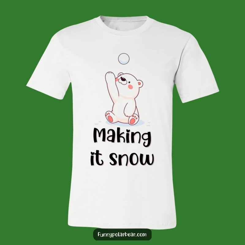 Funny Snowball Toss Polar Bear T-Shirt: Playful Winter Fun Gift