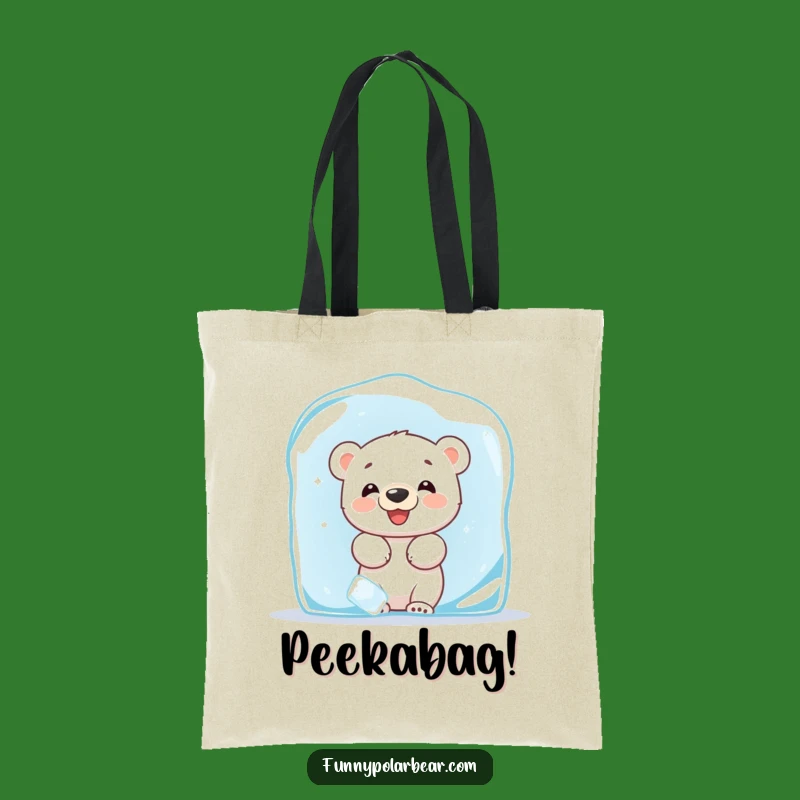 Funny Giggling Polar Bear Cub Tote Bag - Carry Arctic Fun & Secrets Gift